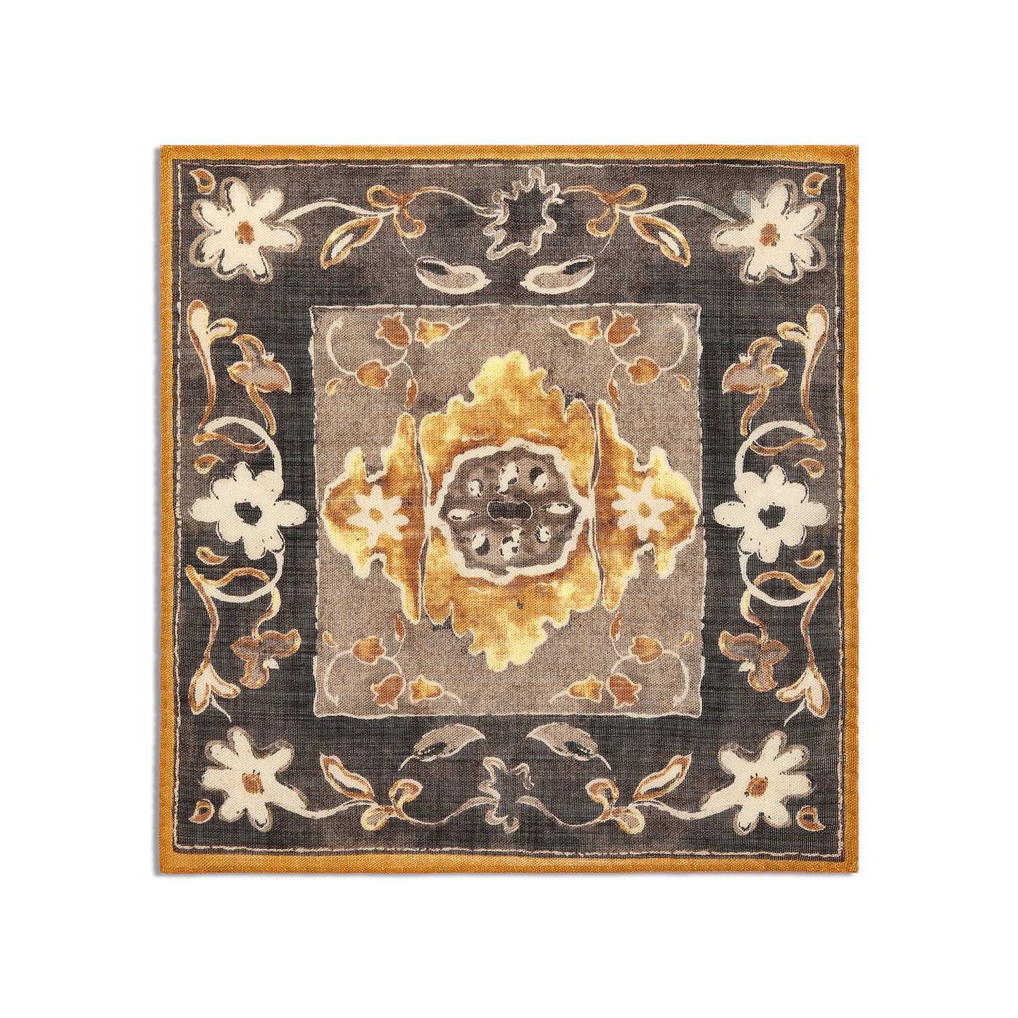 BROWN & AMBER FLORAL POCHETTE