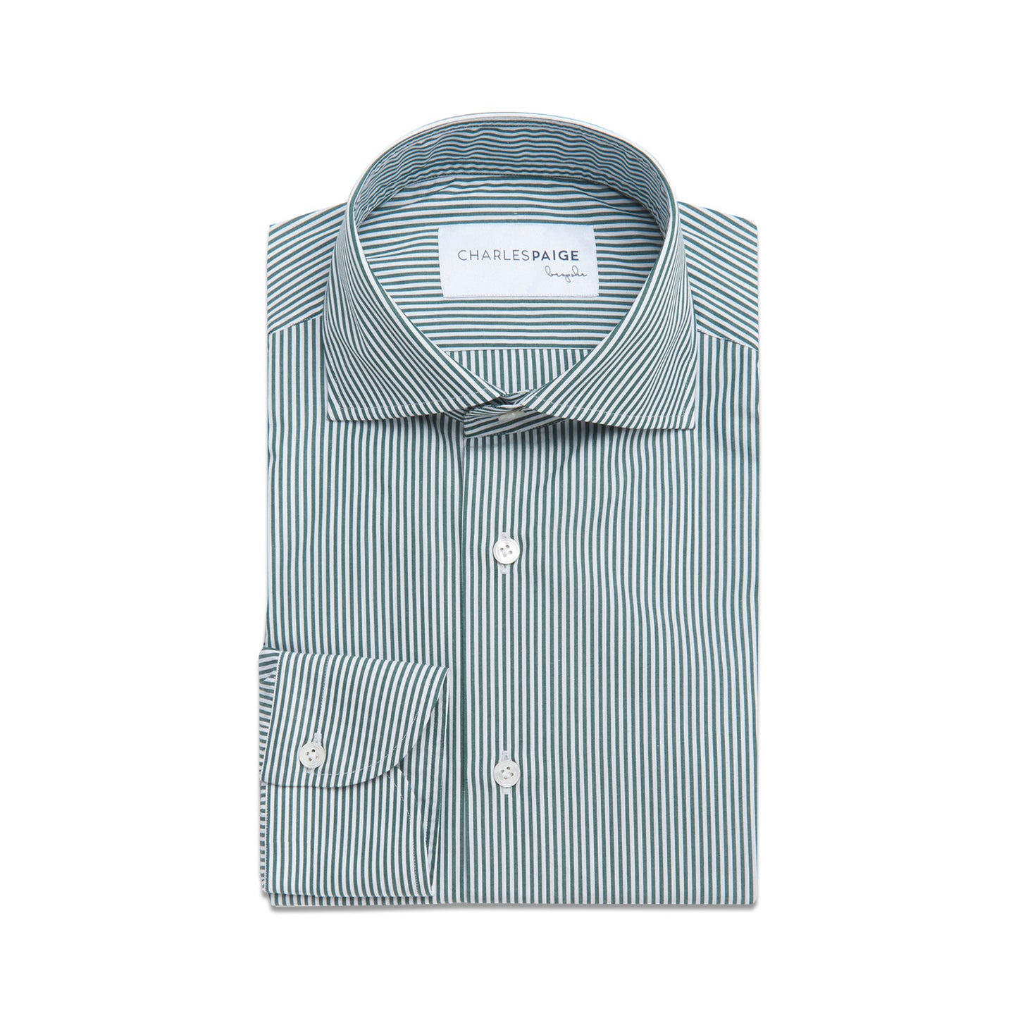 GREEN PINSTRIPE SHIRT