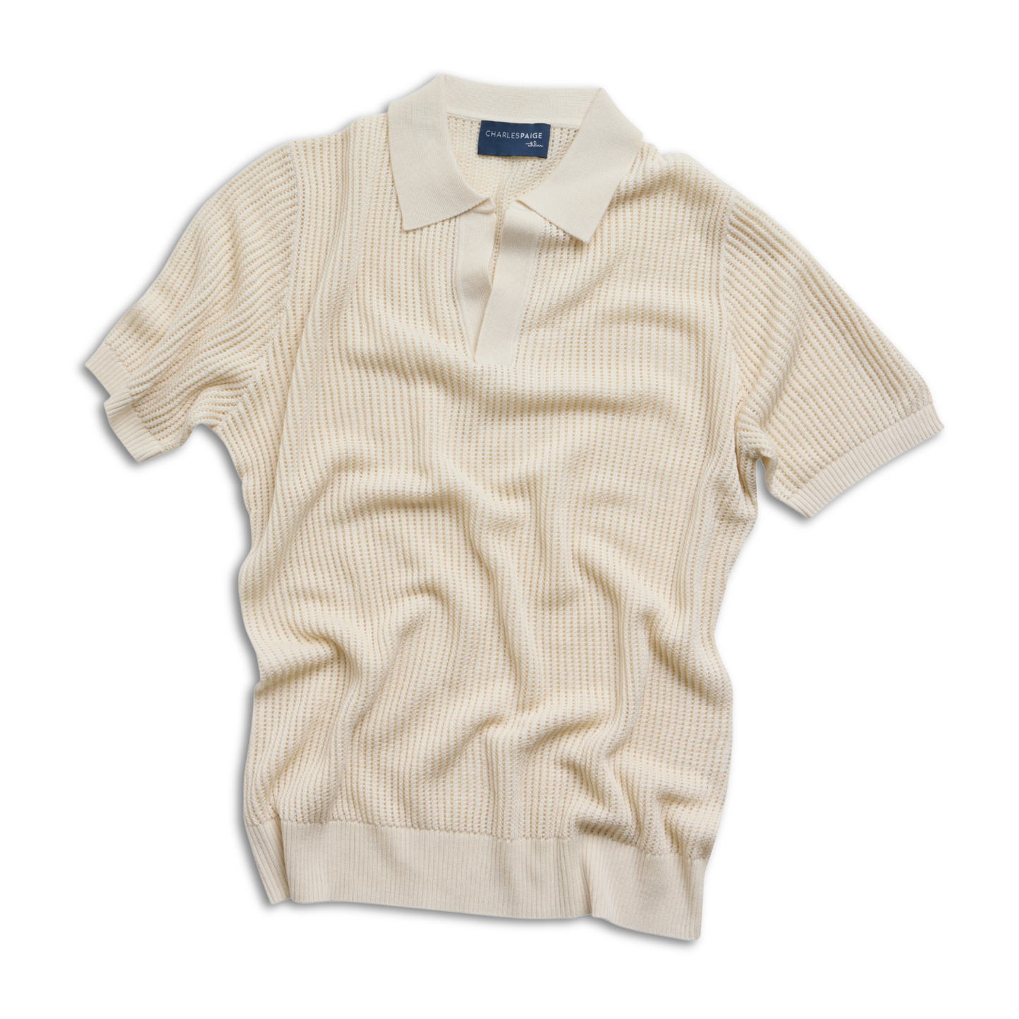 IVORY CROCHET KNIT POLO