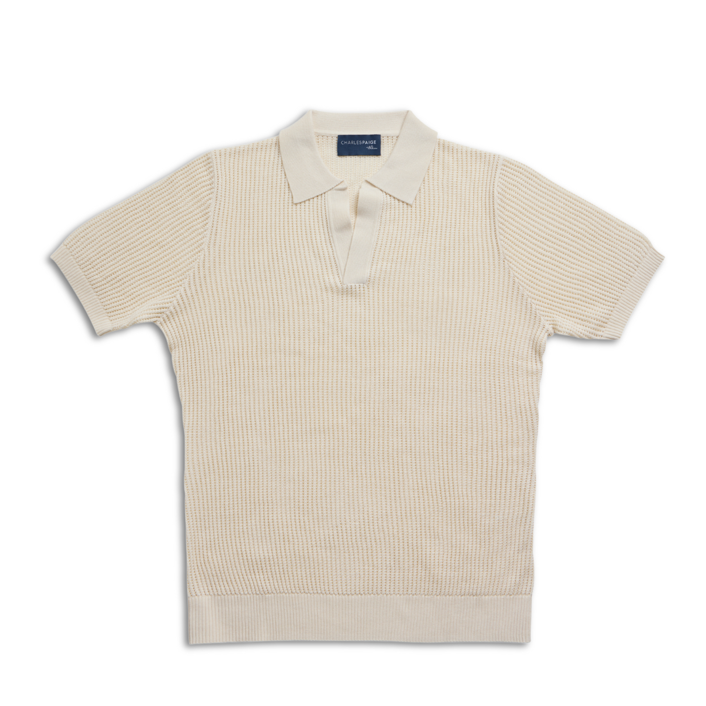 IVORY CROCHET KNIT POLO