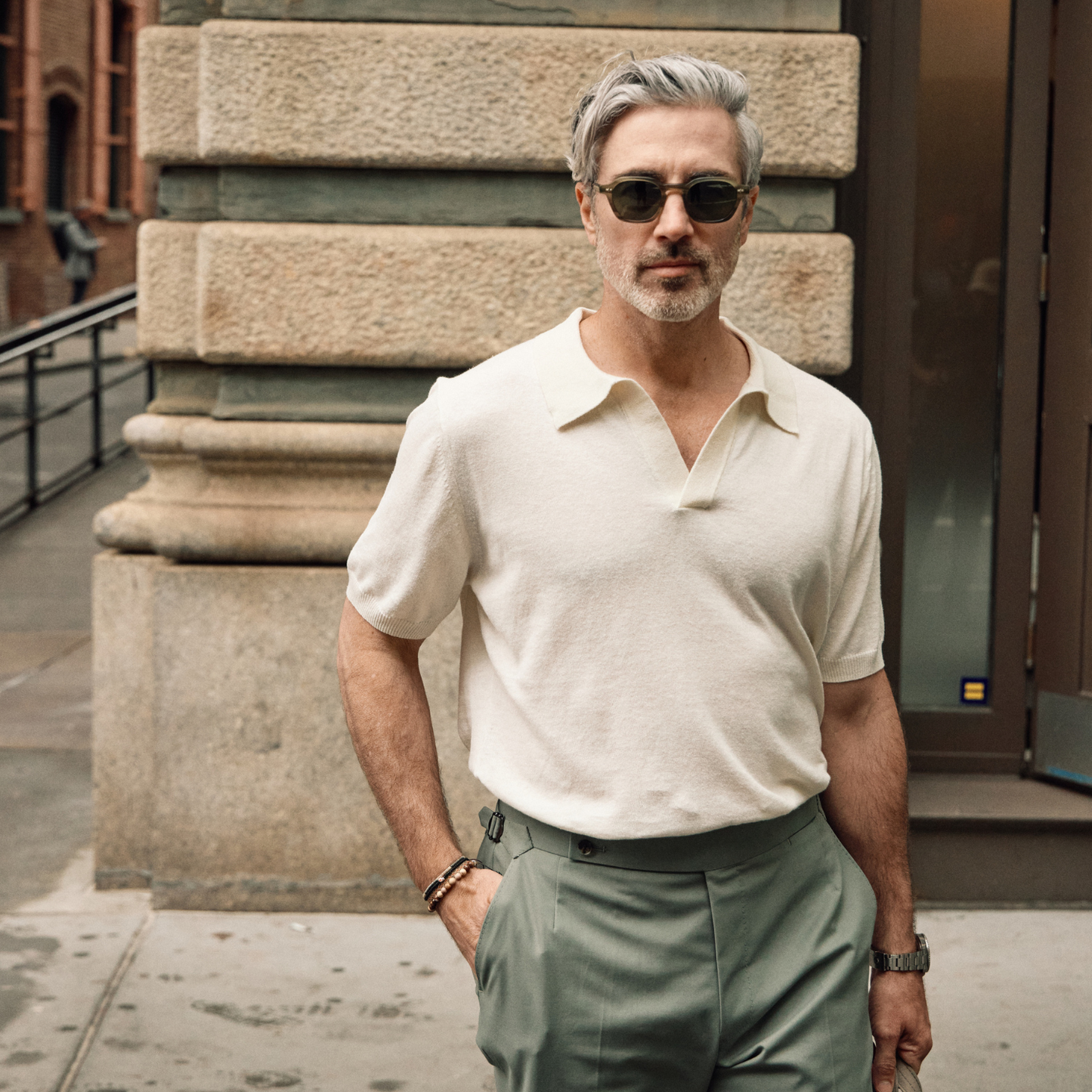 IVORY HEMP KNIT POLO