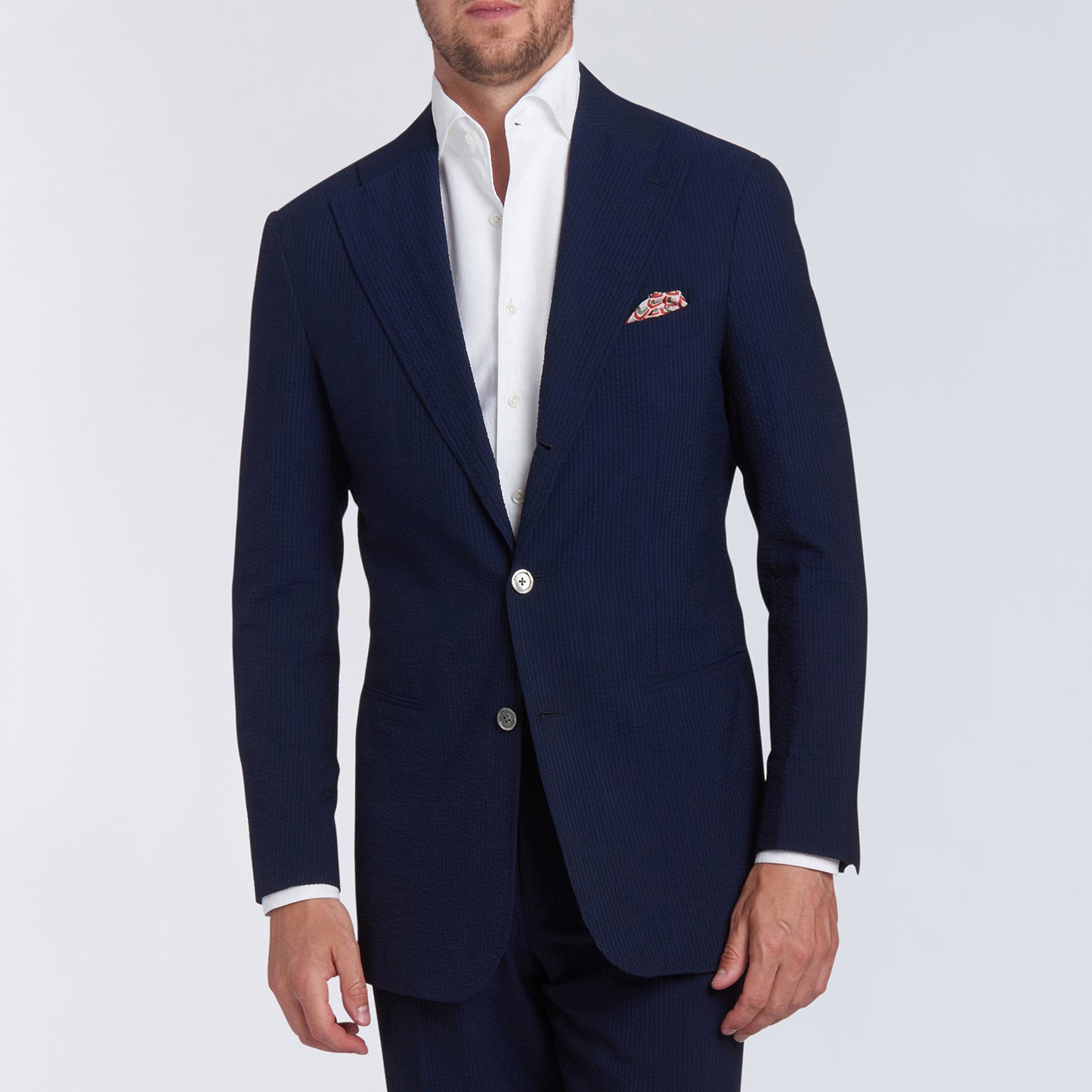 NAVY SEERSUCKER BLAZER