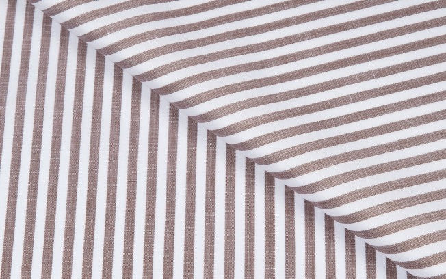 BROWN STRIPE COTTON & LINEN SHIRT