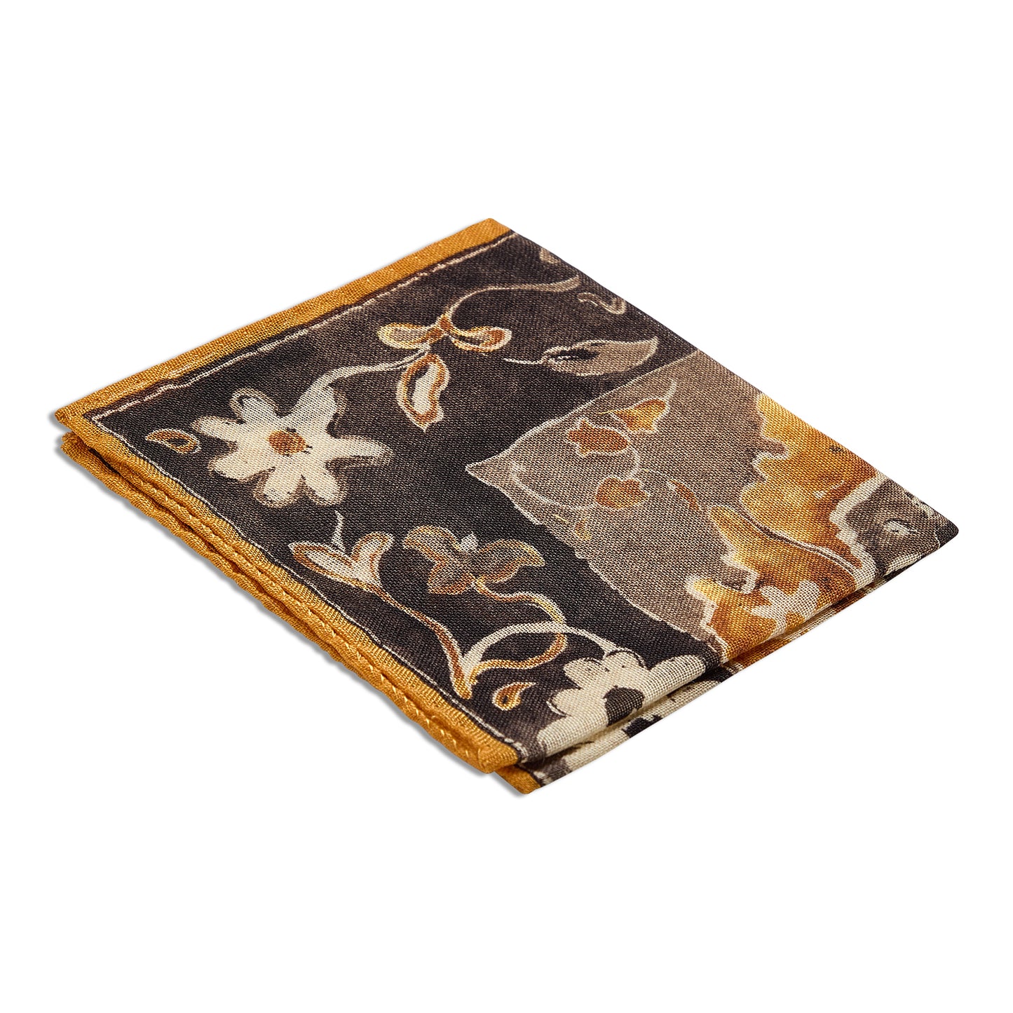 BROWN & AMBER FLORAL POCHETTE