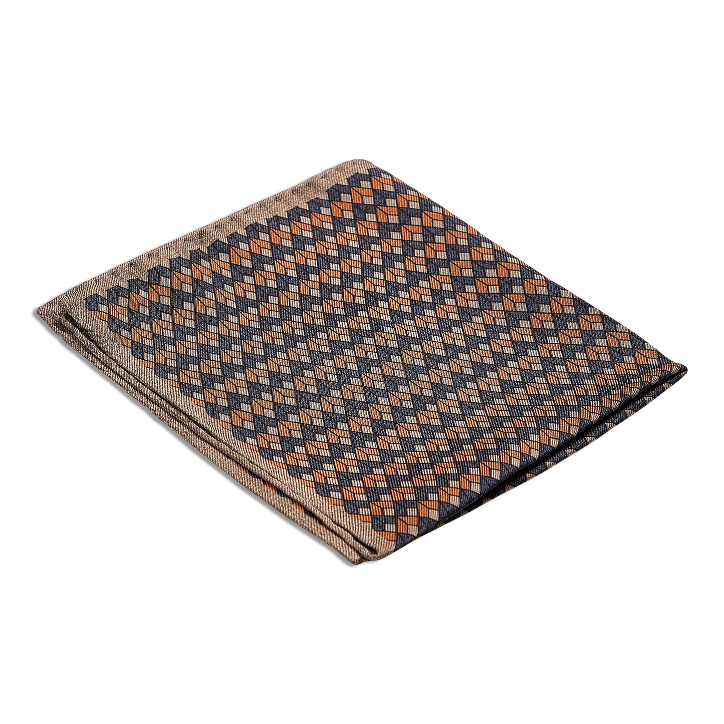 ORANGE & NAVY GEOMETRIC POCHETTE
